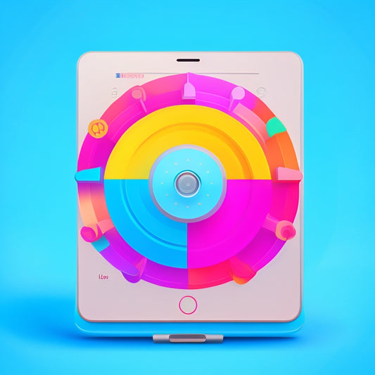 A colorful, minimalist illustration depicting a tablet or smartphone surrounded by 10 stylized, interconnected gears, each representing a different educational app, with subtle hints of learning concepts in the background.