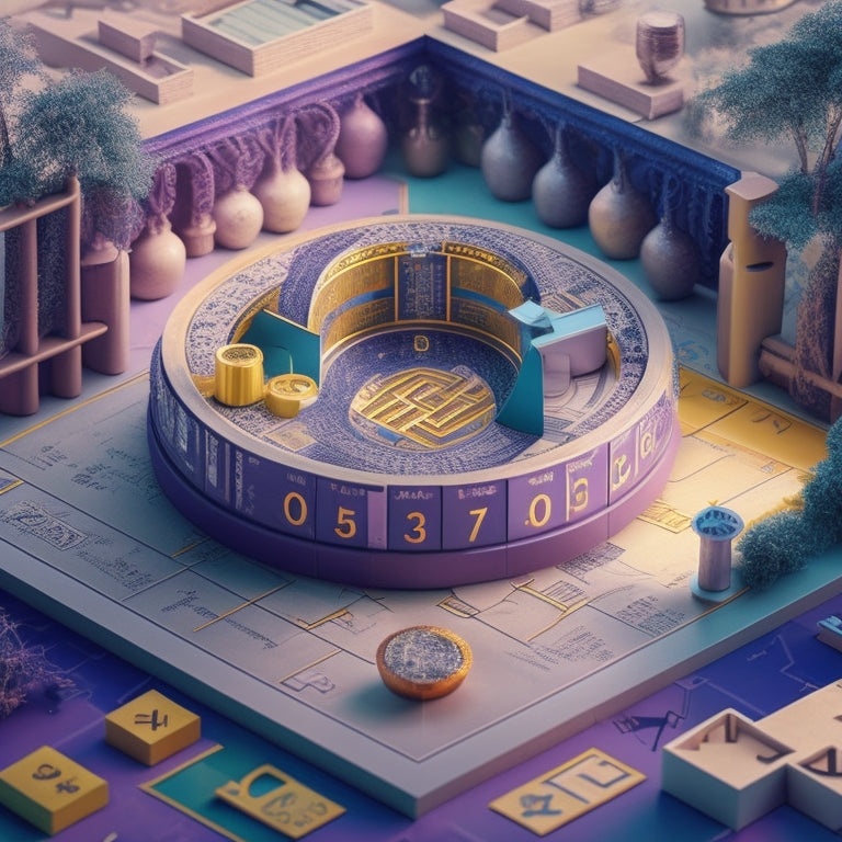 An illustration featuring a blend of mathematical symbols and real-world objects, with a maze in the background, puzzle pieces fitting together, and a subtle gradient of probability curves and graphs.