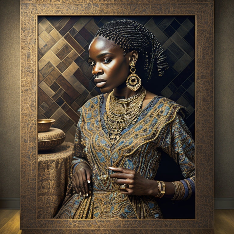 Discover the mesmerizing world of African art with the captivating Black and Gold Puzzle. Immerse yourself in its stunning beauty today!