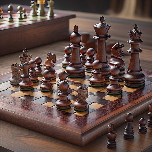 Discover the ultimate chess set for strategic battles! Our folding wooden board and pieces provide both storage and endless entertainment. Unleash your inner grandmaster now!