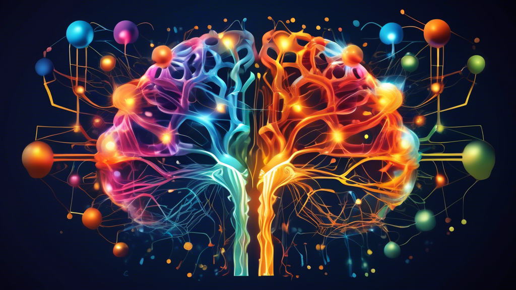 A radiant, abstract depiction of a brain bursting with ideas and neural connections, symbolizing the transformative power of fostering a growth mindset for unlocking growth and innovation. The image s