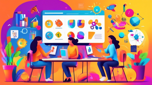 A vibrant and dynamic classroom where students are actively engaged in interactive learning experiences, fostering a growth mindset and a love for knowledge. The image should convey a sense of collabo