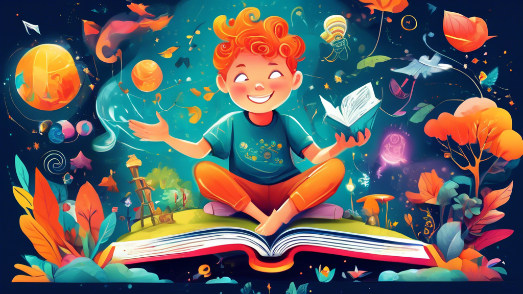 A vibrant illustration depicting the power of storytelling in a child's life, with imagery that conveys imagination, growth, and a magical journey through stories.