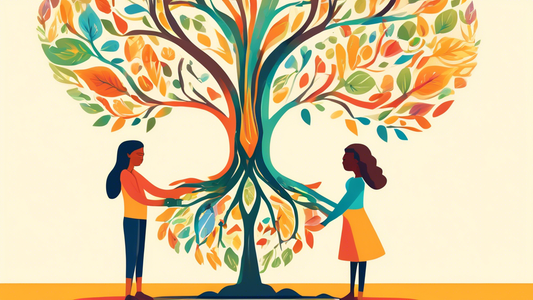 A vibrant, conceptual illustration of a nurturing and supportive environment, fostering a growth mindset:

A nurturing figure, such as a teacher or mentor, embracing a sapling, symbolizing the growth 