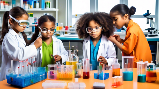 Sure, here is a DALL-E prompt for an image that relates to the article title STEM Experiments: Fueling Curiosity and Unlocking Imagination:

A group of children of diverse ages and ethnicities are con