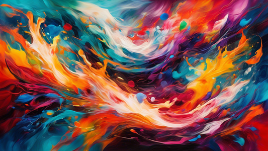 A vibrant abstract painting that represents the interconnectedness and harmony of the five senses, each represented by a distinct color and flowing brushstroke, creating a dynamic and immersive image 