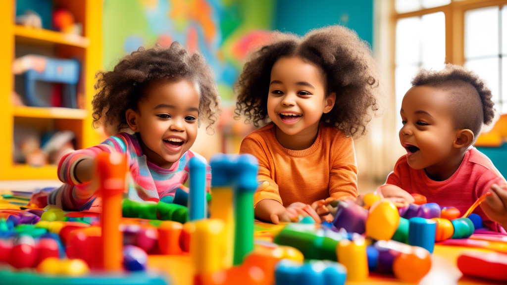 An image of a diverse group of young children playing and learning in a colorful and stimulating environment, symbolizing the importance of early childhood success. The image should convey joy, curios