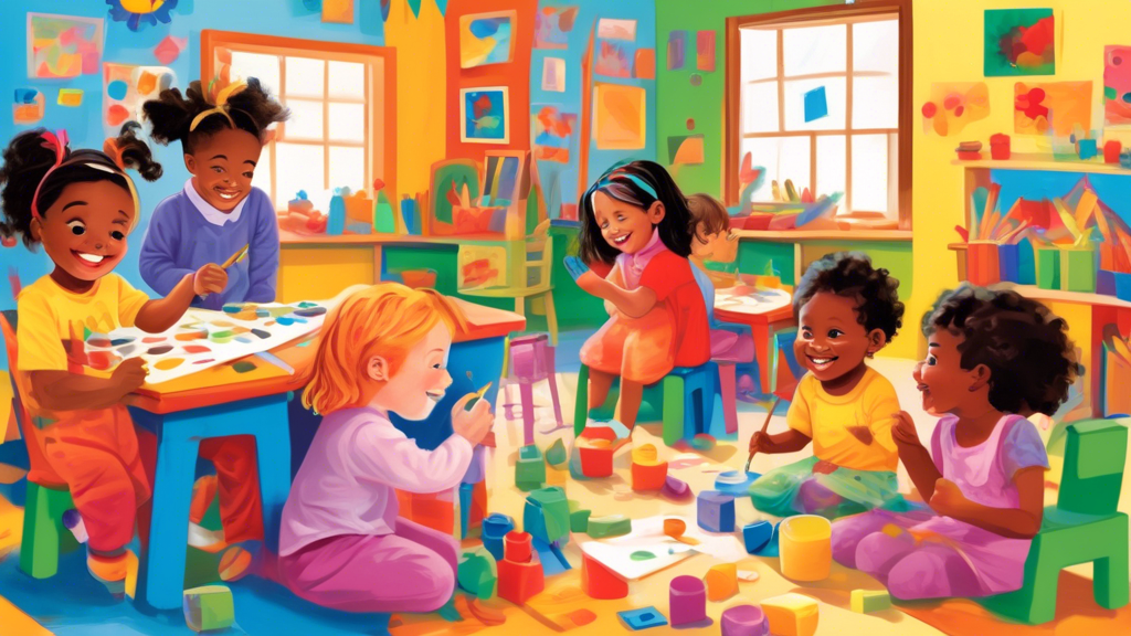 Sure, here is a DALL-E prompt for an image that relates to this article title: Nurturing Creativity in Early Childhood:

A brightly colored and whimsical classroom filled with children engaged in vari