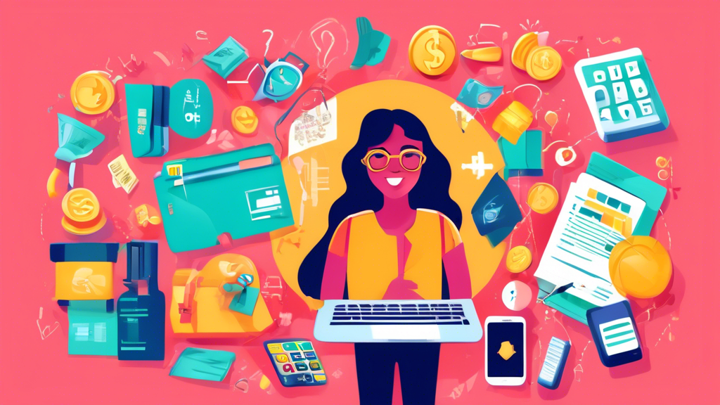 A colorful and engaging image that conveys the concept of empowering teens with personal finance education tools. The image should include visual representations of teenagers, financial concepts, and 