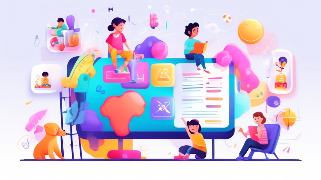 An AI-powered educational platform where children are engaged in interactive learning experiences, exploring various subjects with the assistance of AI companions.