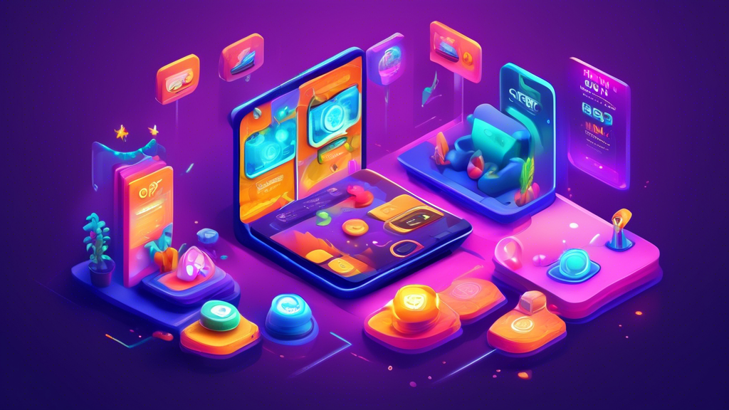 An interactive and engaging gaming environment where knowledge acquisition is depicted as an exciting journey filled with challenges, rewards, and a sense of accomplishment, with progress bars, skill 