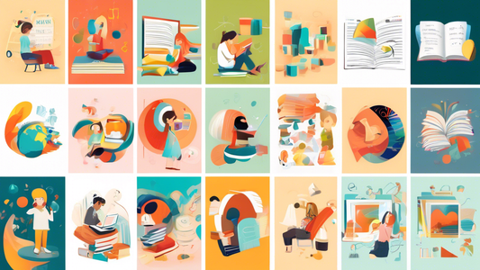 A collage of images representing the multisensory methods used to enhance reading success. Include visual, auditory, tactile, and kinesthetic elements.