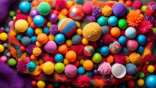 A vibrant and playful sensory bin filled with various textures, colors, and objects, such as colorful balls, soft fabrics, and squishy toys, inviting children to explore the world through touch, sight