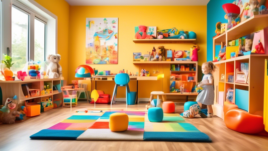 A brightly colored and playful room with a variety of toys, games, and activities that encourage creativity, imagination, and learning. The room is filled with natural light and has a comfortable and 