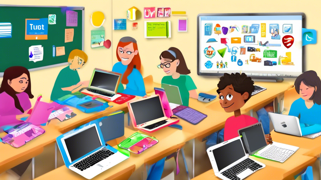 Sure, here is a DALL-E prompt for an image that relates to the article title Trusted Tools for Digital Learning:

A collage of students using laptops, tablets, and other digital devices in a classroom