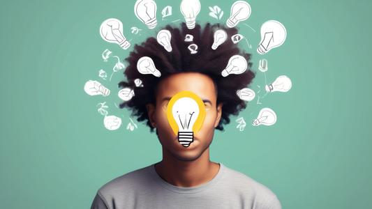 A person with a lightbulb over their head, representing growth mindset, cultivating emotional intelligence through learning, self-reflection, and empathy. The image should convey the idea of expanding