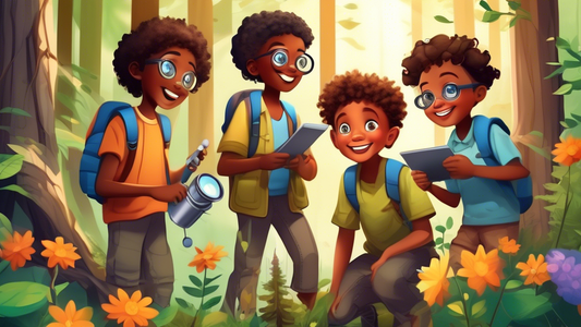 Sure, here is a DALL-E prompt for an image that relates to the article title STEM Exploration in the Great Outdoors:

**A group of diverse children are exploring a forest, using magnifying glasses, co