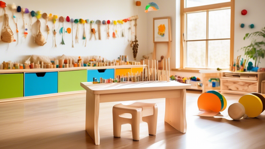 A Montessori and Waldorf-inspired classroom designed to nurture fine motor skills, with natural materials, toys, and activities that promote dexterity, coordination, and precision.