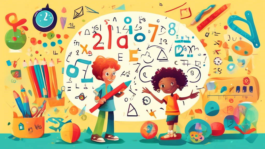 **DALL-E Prompt:**

Create an imaginative and engaging visual representation of the concept of math fun for elementary kids. Incorporate elements of playfulness, exploration, and the joy of learning. 