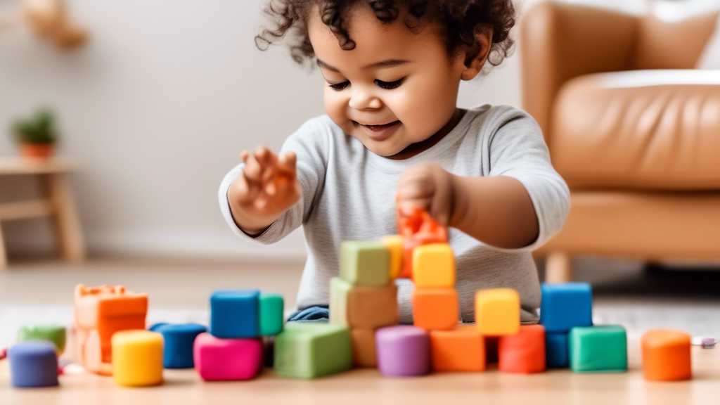 A photo of a toddler engaged in hands-on play, such as building with blocks, playing with playdough, or painting with fingers. The image should convey the joy and learning that comes from hands-on exp