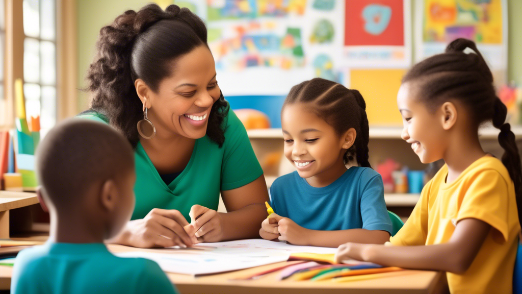 A vibrant and dynamic image that embodies the concept of a home-school partnership nurturing cognitive growth. Depict a seamless collaboration between parents and teachers, where the home and school e