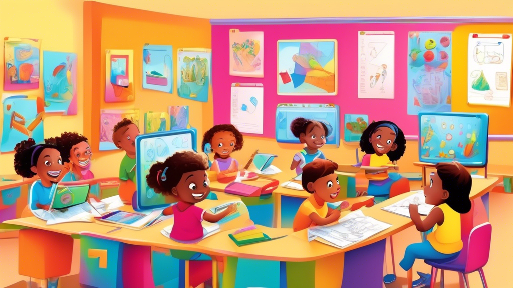 Sure, here is a DALL-E prompt for an image that relates to the article title: Engaging Educational Tools for Kids:

**A colorful and vibrant classroom setting with children using various educational t