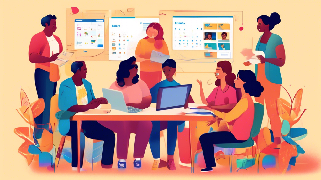 **DALL-E Prompt:**

A vibrant illustration of a group of parents and teachers gathered around a virtual communication platform, collaborating and sharing ideas in a supportive and inclusive environmen