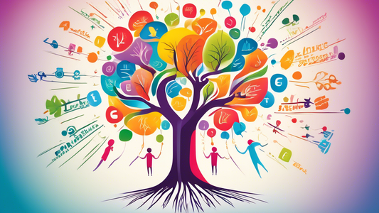 A colorful and dynamic image depicting a growth mindset. The image should convey a sense of progression, resilience, and a willingness to embrace challenges. Visual elements could include a path leadi