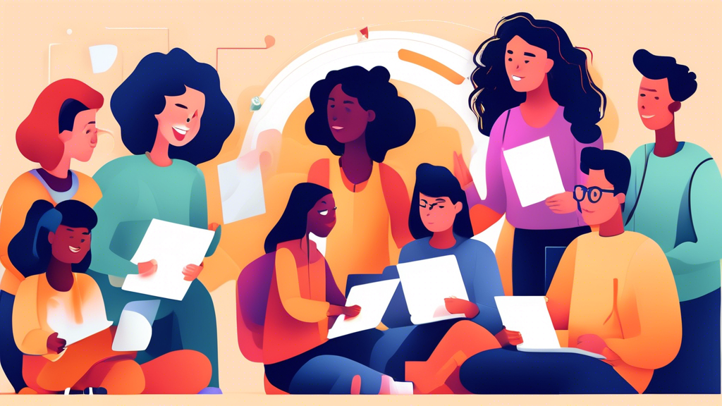 Create an image of a group of diverse students interacting with an adaptive learning platform, showing how the platform personalizes their learning experience and empowers them with tailored content a