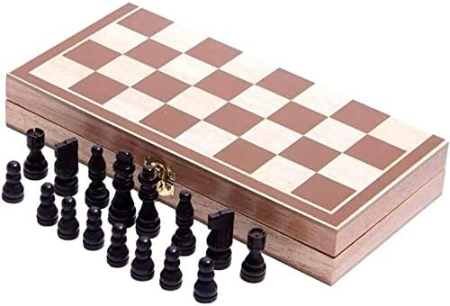 Portable Board Game Wooden Folding Chess Set Traditional Game Children’s Gift Suitable for Family Members