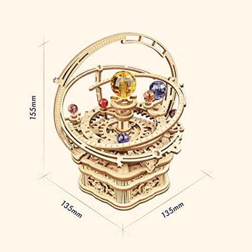 Assembled Manual Mechanical Music Box Wooden Assembly Toy Rotatable Kit Children Gift Music Box