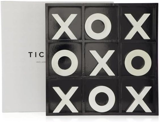 Large Tabletop Tic-Tac-Toe Game - Black/Silver