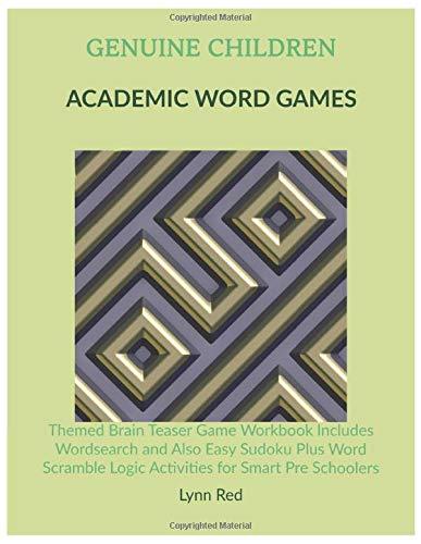 Genuine Children Academic Word Games: Themed Brain Teaser Game Workbook Includes Wordsearch