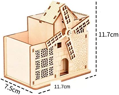 Educational Handmade Windmill Music Box Pen Holder Blocks Kit Hand Wood Toys Laser Cutting 3D Wooden Puzzle Toy DIY Jigsaw Board