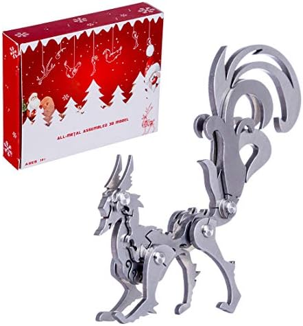 3D Metal Puzzle Adult 狐狸 Metal 3D Puzzle Model Kit, Advent Calendar 2022 Puzzle Gift Ornaments Metal 狐狸 Laser Cut Model