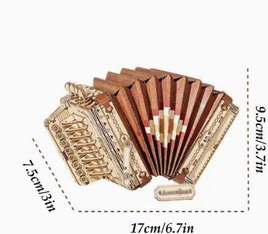Assembled Puzzle Unique Wooden 3D Puzzle Brain Teaser Puzzles Decor Model Kits Stereo 3D Model Musical Instrument Model Arts Crafts Funny