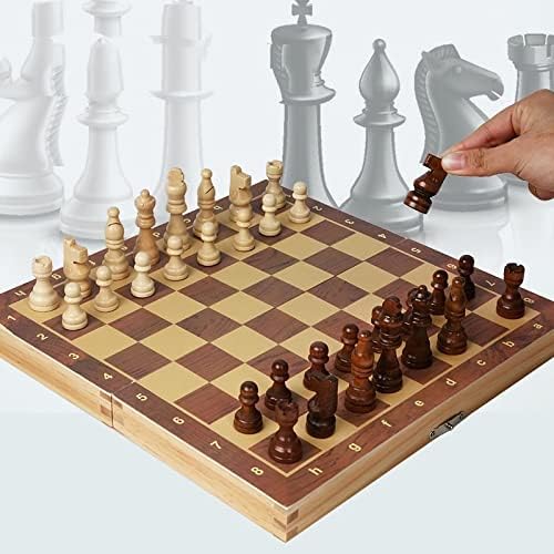 Chess Game Set Chess Set Chess Board Set Wooden Magnetic Chess Foldable Portable Adult Puzzle Leisure Board Game Chess Board Game Chess Game (Size : 39x39x4.8cm)