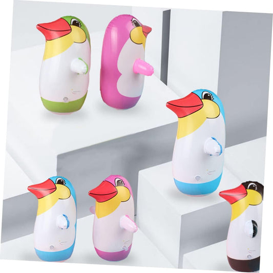 4pcs Penguin Tumbler Music Toys Music Decorations Wooden Toys Inflatable Toys for Tumblers Mini Penguin Toys Inflatable Ornament Tumbler Toy PVC Adornment