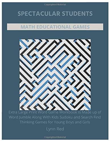 Spectacular Students Math Educational Games: Extra Large Print Word Game Workbook Is Made