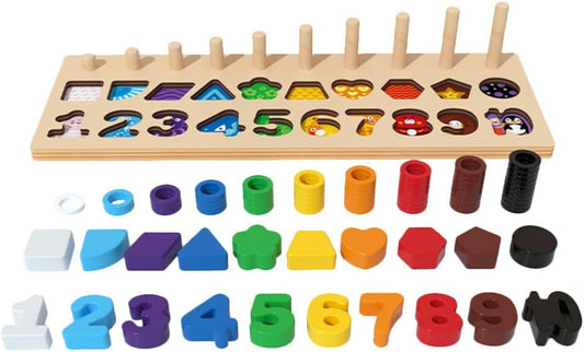 Infant Toys Infant Toys Infant Babys Wooden Puzzles Set Numbers Shape Matching Jigsaw Blocks Educational Preschool Peg Blocks Cognitive for Boys Girl Childrens Wooden Wooden Toys Wooden Toys
