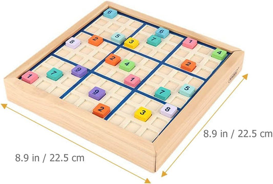 Wooden Sudoku Game Toy Tabletop Sudoku Chess Toy Child Leisure Playsets (As Shown)