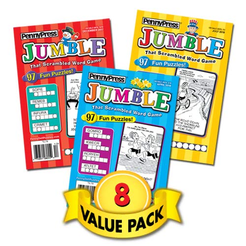 Jumble That Scrambled Word Game Puzzle Book – 8 Pack