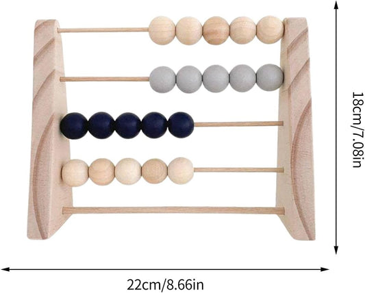 Wooden Abacus for Kids Math Toys, Counting Beads Math Educational Counters Toys, Wooden Toddler Preschool Learning Toys, 1st Grade Math Counters Toys, Gifts for Kids (Log Blue)