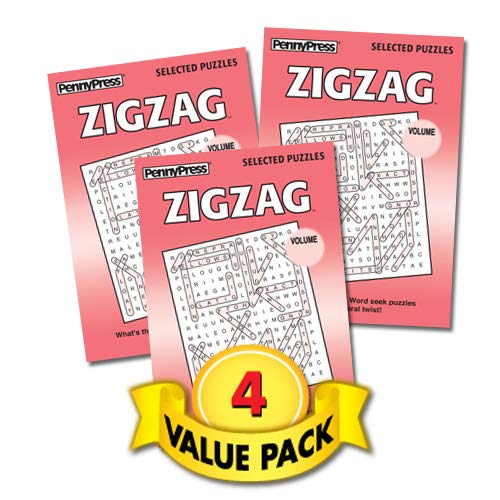 Zigzag Word Seeks / Word Search Puzzle Books – 4 Pack