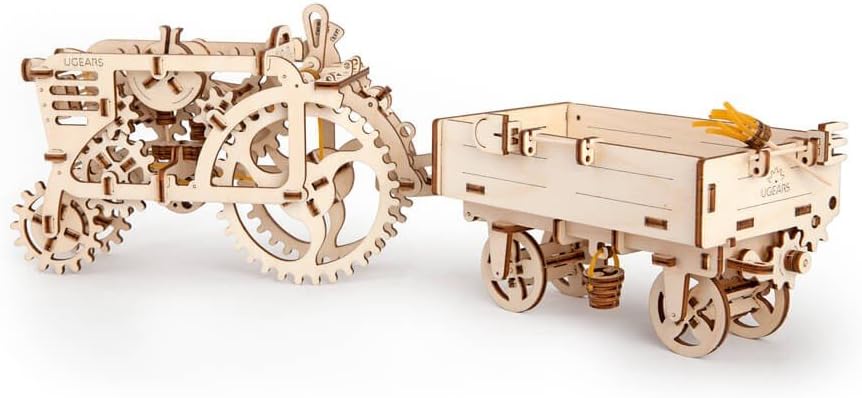 Bundle 2 in 1 Tractor + Trailer Mechanical 3D Puzzle Eco-friendly Gift DIY Brainteaser Teens Adults Boys Girls Kids Toys