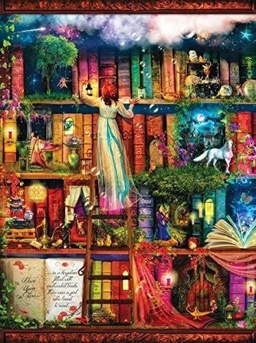 Treasure Hunt Bookshelf - 1000 pc Jigsaw Puzzle by Artist: Aimee Stewart - Finished Size 20" x 27" - MPN# 51067