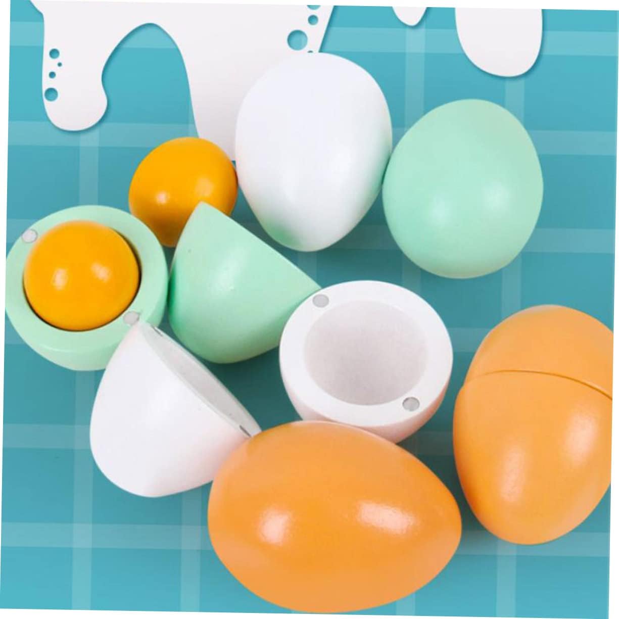 1 Set Kids Wooden Toys Education Toys Decorative Eggs Kids Educational Toys Wooden Egg Unpainted Easter Egg Fake Egg Child Duck Eggs Magnetic Wooden Toys Role Play Toys for Kids