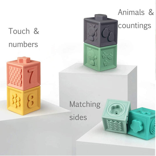 Soft Stacking Blocks for Baby Sensory Infant Bath Toys for Toddlee Toddlers Babies 6 9 Month 1 2 Year Old