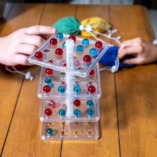 Take the Tower 3D Strategy Board Game for 2 To 4 Kids or Adults of Any Age. Easily Attach Rotating Playing Surfaces, Like Connect 4 Try to Align 4 Marbles, Turn a Level to Alter Opponent's Plan