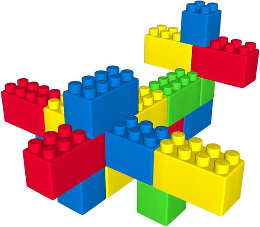 Sports Jumbo Building Blocks for Toddlers & Kids - Brings Kids Ideas to Life & Helps with Creative and Educational Development (Yellow/Blue/Green/Red, 25 Pc Set)
